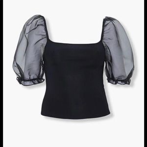Black puff sleeve top